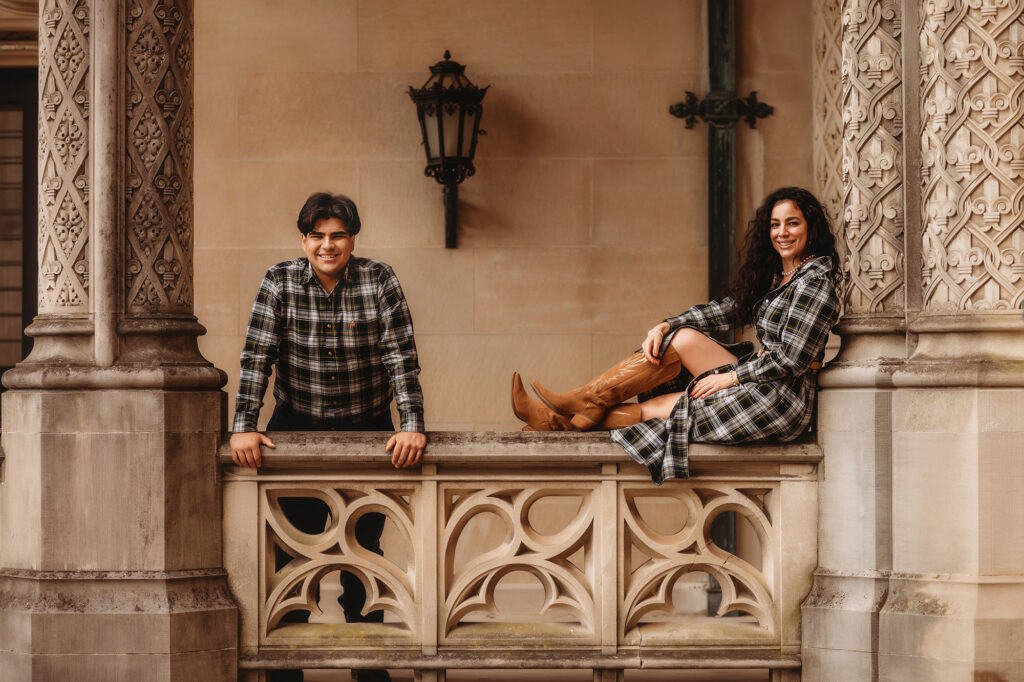 Mother & Son pose for Family Photos at Biltmore Estate in Asheville, NC.