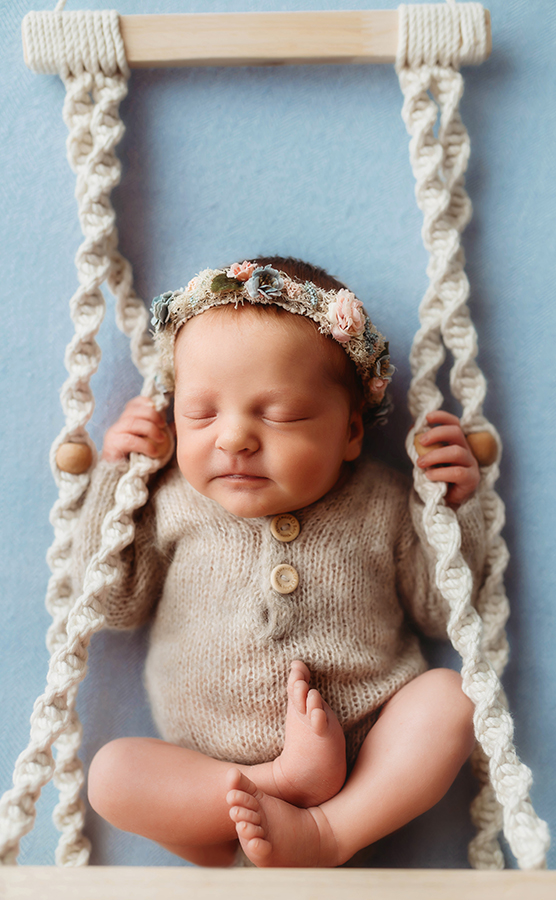 Newborn Baby posed for Newborn Portrait Session at Asheville, NC Newborn Photography Studio.