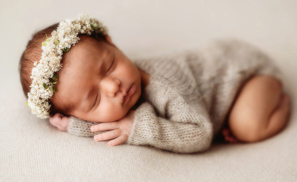 Newborn Baby posed for Newborn Photo Session at Asheville, NC Newborn Photography Studio.