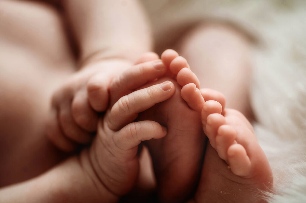 Newborn Baby posed for Newborn Portraits in Asheville, NC.