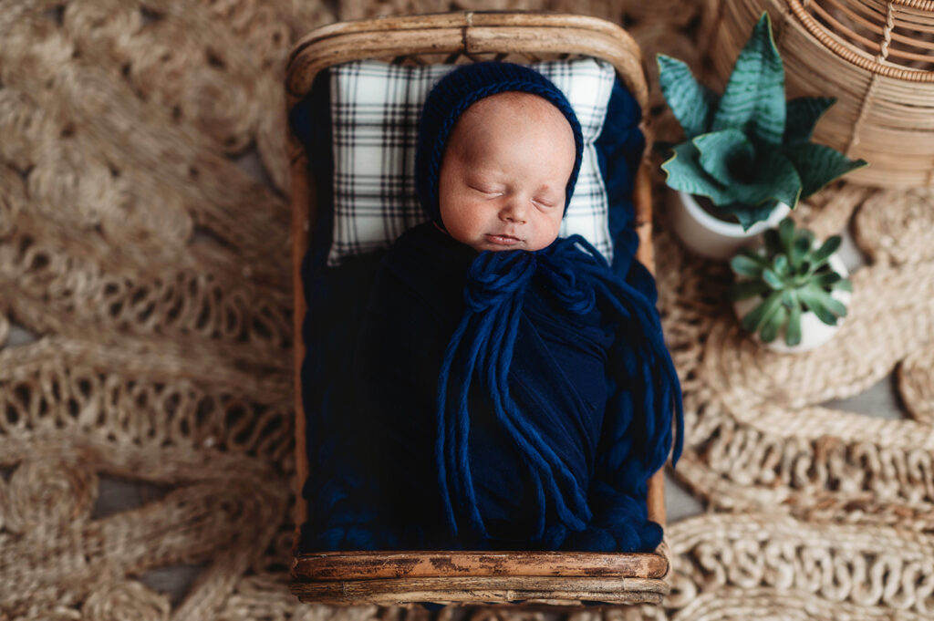 Newborn Baby posed for Newborn Portraits in Asheville, NC.