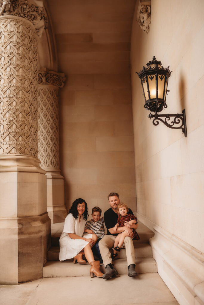 Family poses together during Family Photoshoot at Biltmore Estate in Asheville, NC.
