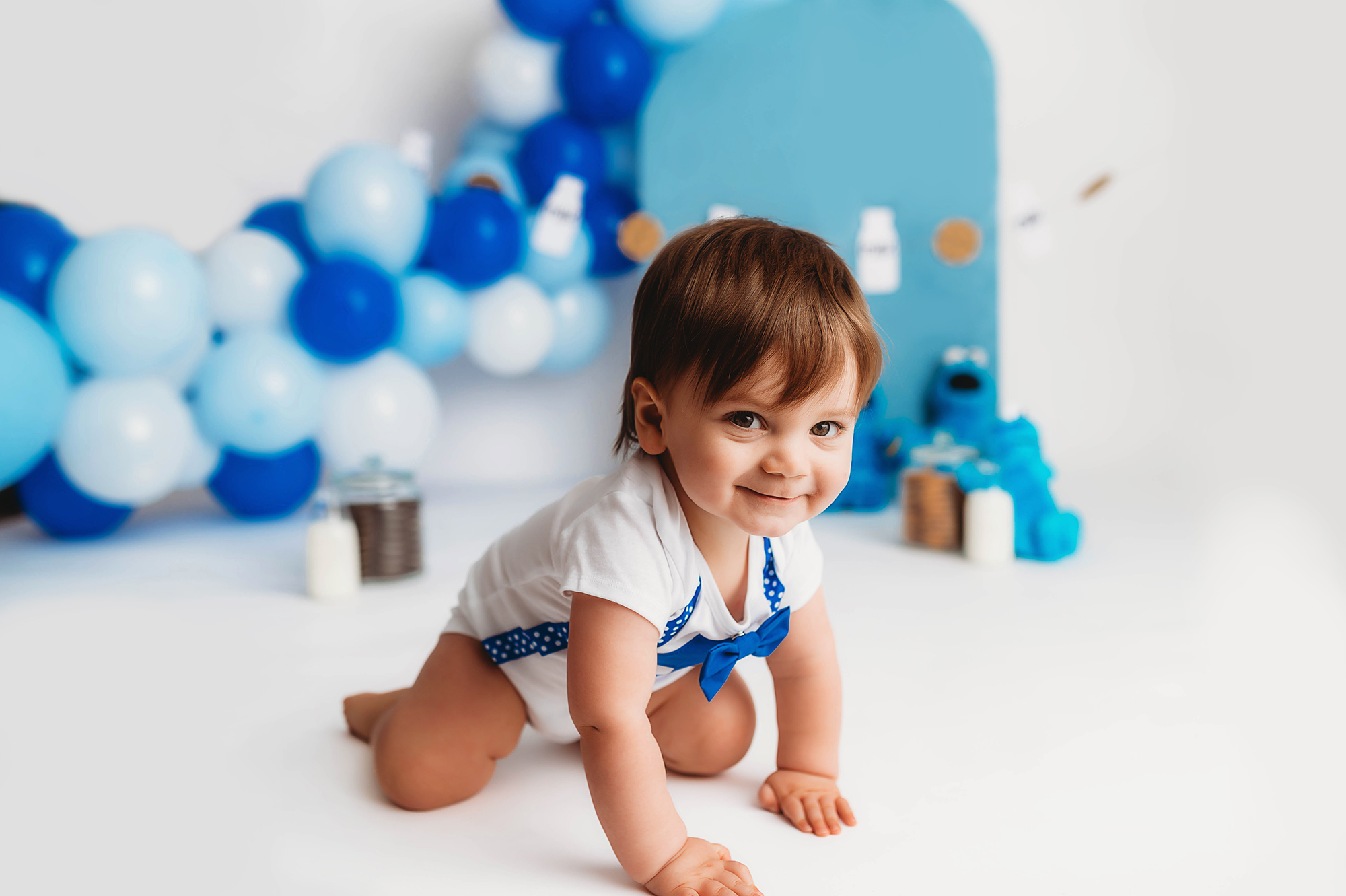 Baby Celebrates his first birthday with a Cake Smash Photoshoot in Asheville.