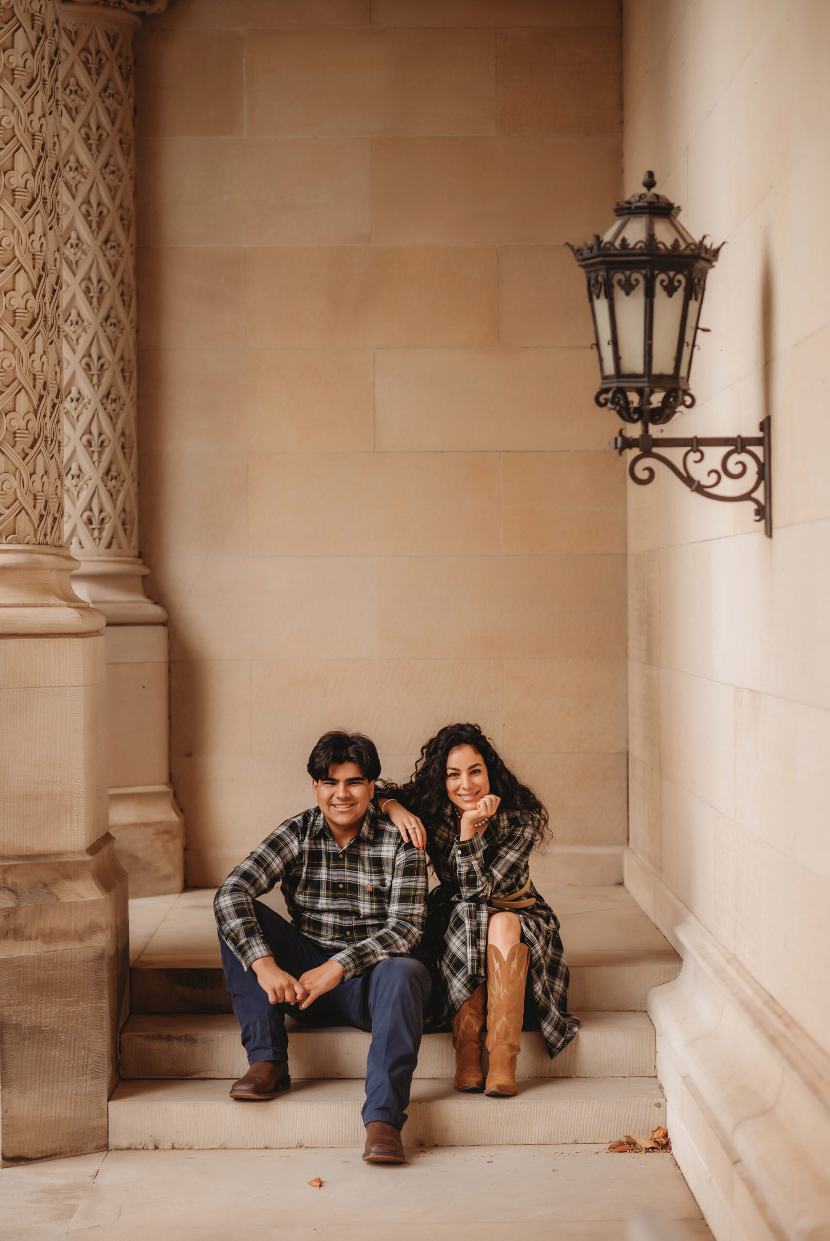 Mother & Son pose for Family Photos at Biltmore Estate in Asheville, NC.