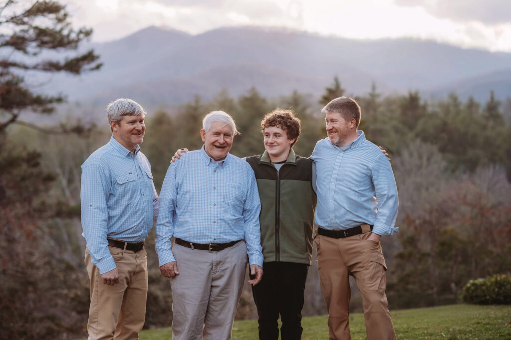 Multi-Generational Portrait during Extended Family Photoshoot at the NC Arboretum in Asheville, NC. 