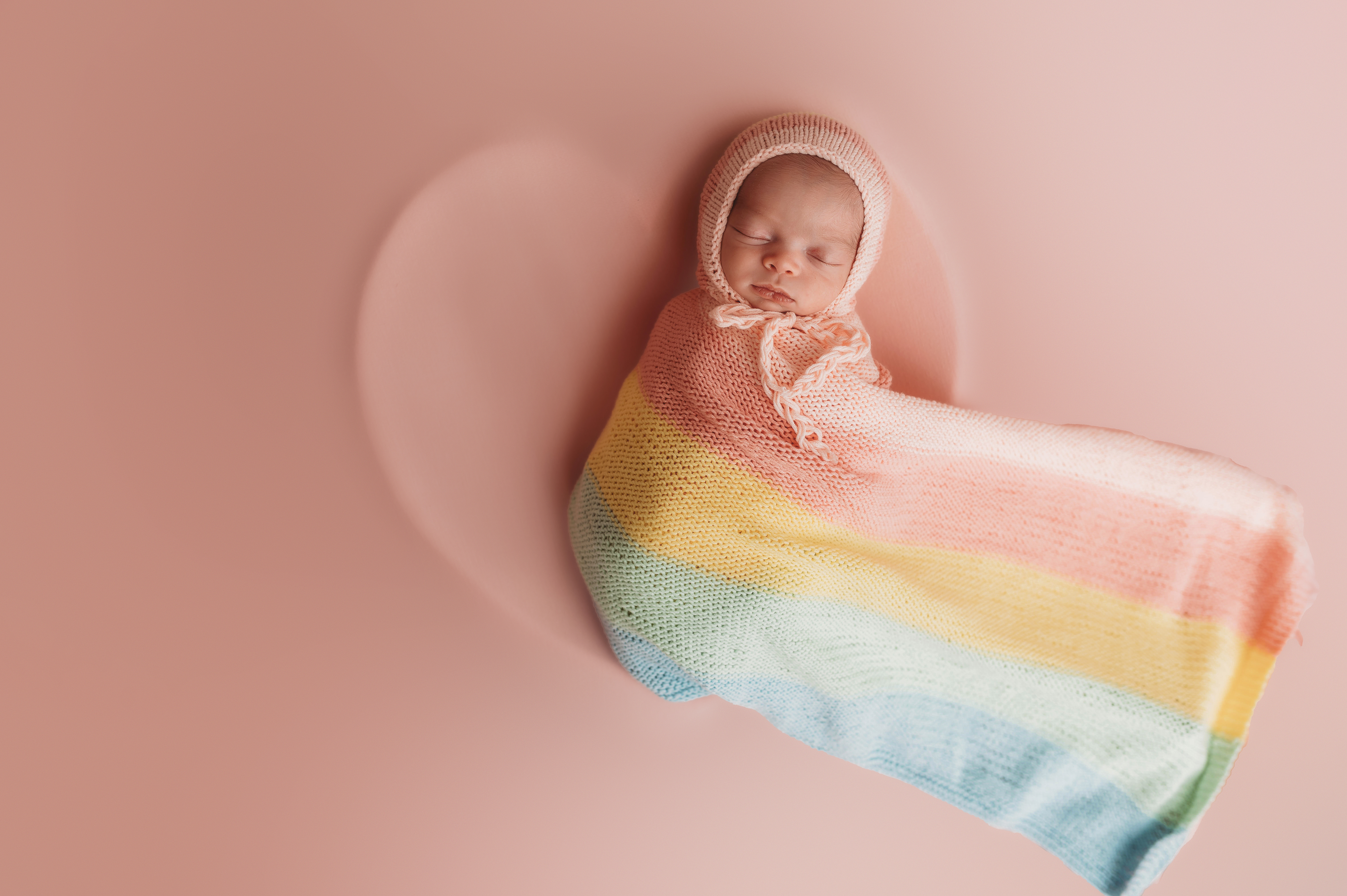 Rainbow Baby Newborn Photos in Asheville, NC. 
