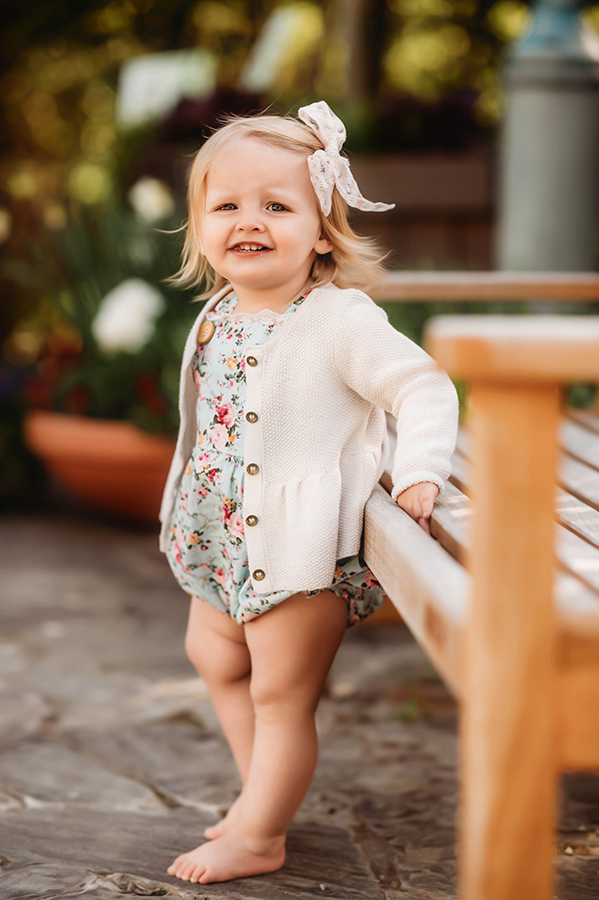 Toddler photographed for Milestone Photos in Asheville, NC.