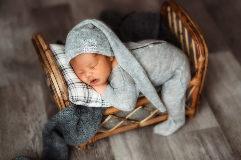 Newborn Baby posed for Newborn Portrait Session at Asheville, NC Newborn Photography Studio.