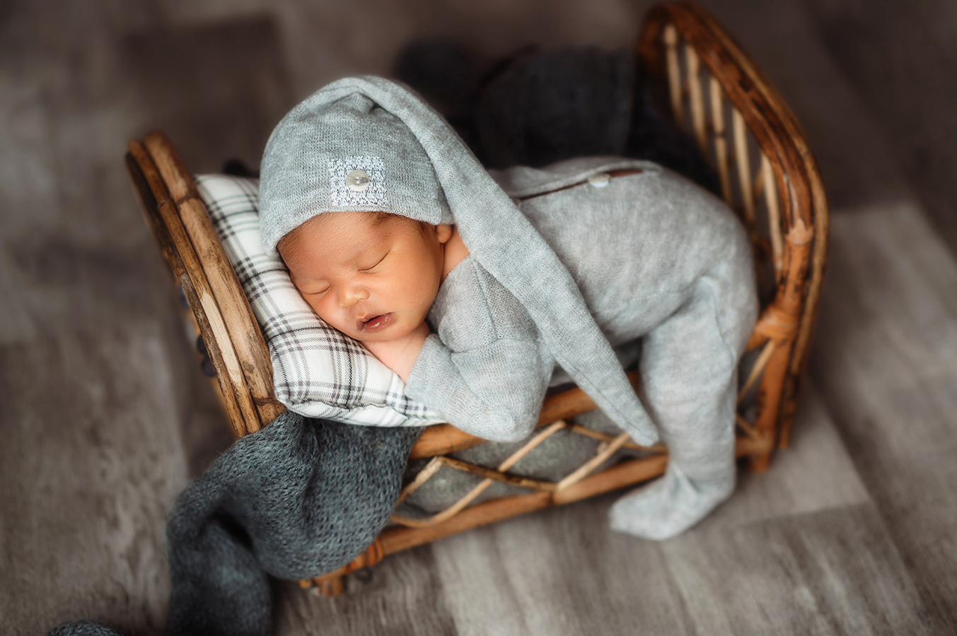 Newborn Baby posed for Newborn Portrait Session at Asheville, NC Newborn Photography Studio.