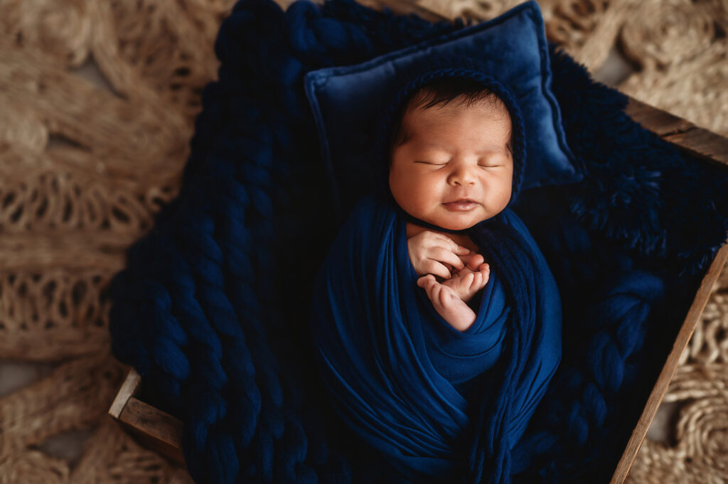 Newborn Baby posed for Newborn Portrait Session at Asheville, NC Newborn Photography Studio.