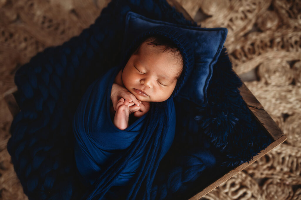 Newborn Baby posed for Newborn Portrait Session at Asheville, NC Newborn Photography Studio.
