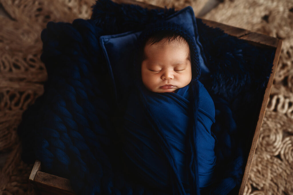 Newborn Baby posed for Newborn Portrait Session at Asheville, NC Newborn Photography Studio.