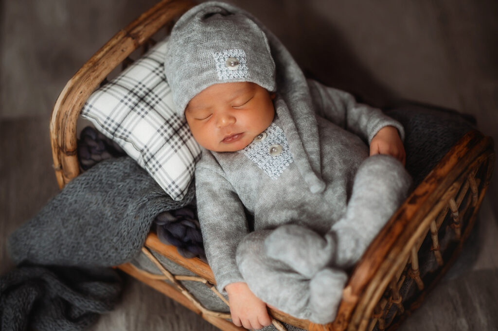 Newborn Baby posed for Newborn Portrait Session at Asheville, NC Newborn Photography Studio.