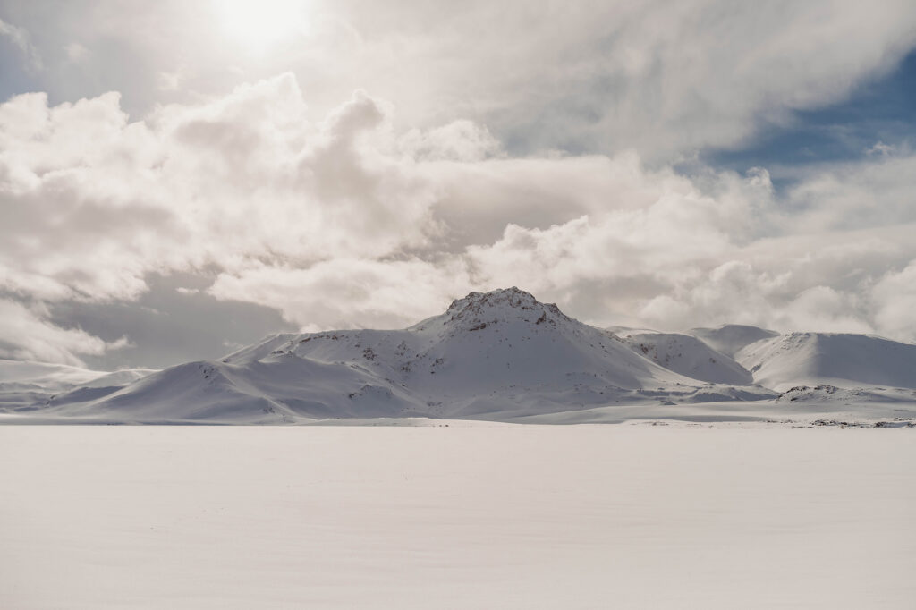 Gorgeous, snowy Landscape Photo of a mountain in Iceland - Asheville Photographer's Trip to Iceland.