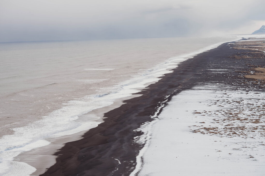 Landscape Photo of Black Sand Beach in Iceland.