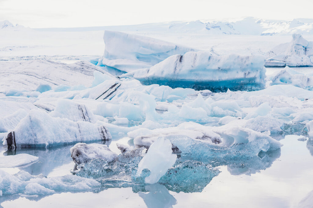 Landscape Photo of Icebergs in Iceland.