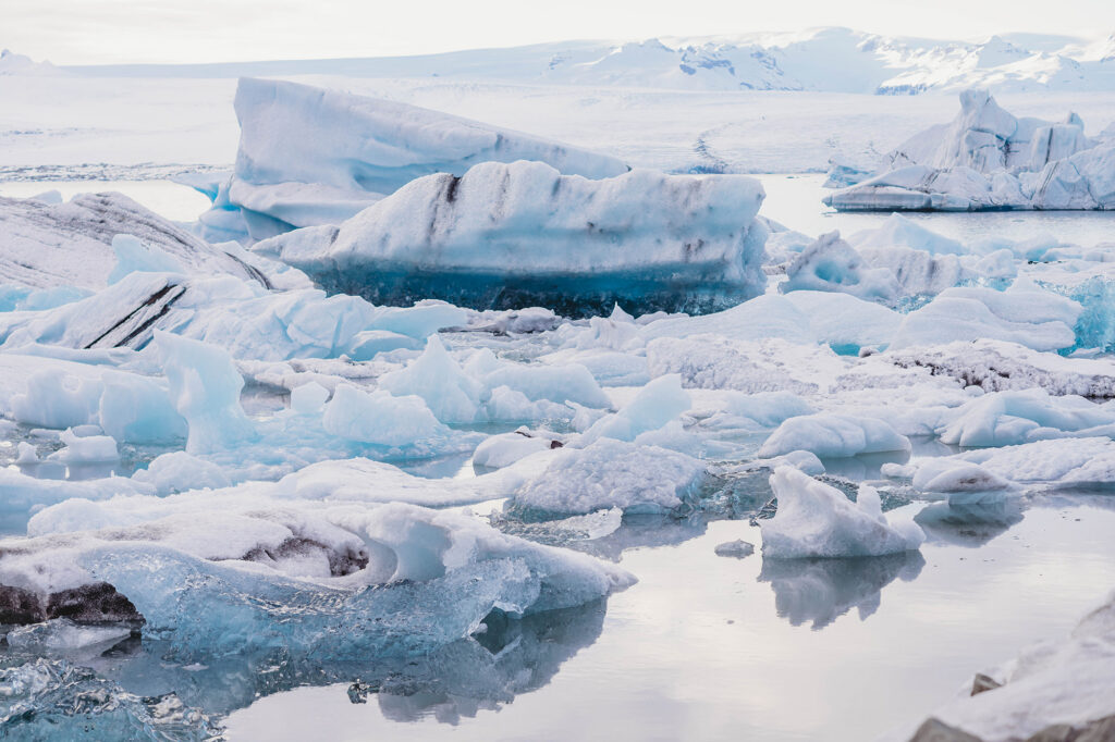 Landscape Photo of Icebergs in Iceland.