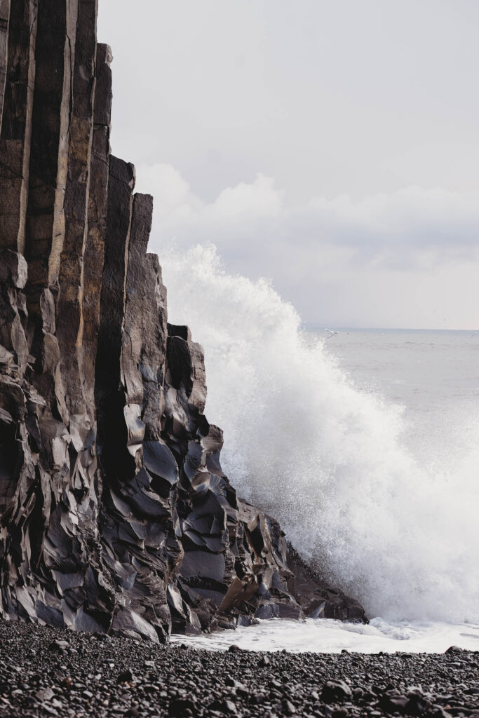 Landscape Photo of Black Sand Beach in Iceland.